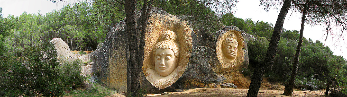 Imagen de Krishna y Arjuna en el bosque